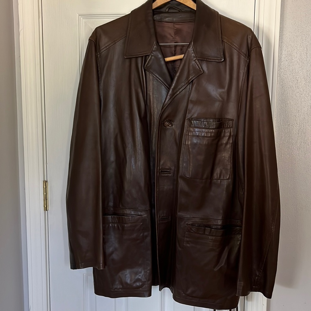 Brown Bruno Magli leather jacket